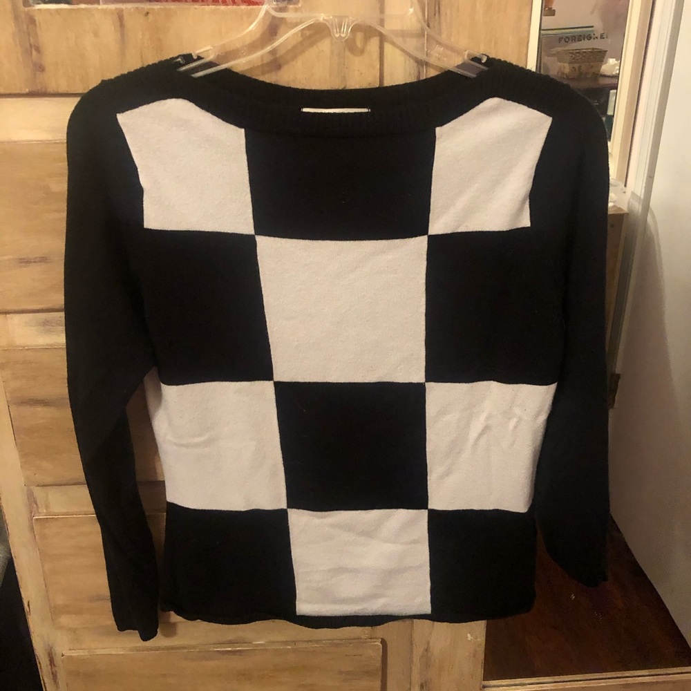 Black and white checkered sweater